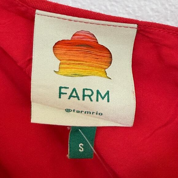 NWT FARM Rio Cutout Flower Midi Dress in Red Small - Picture 9 of 15